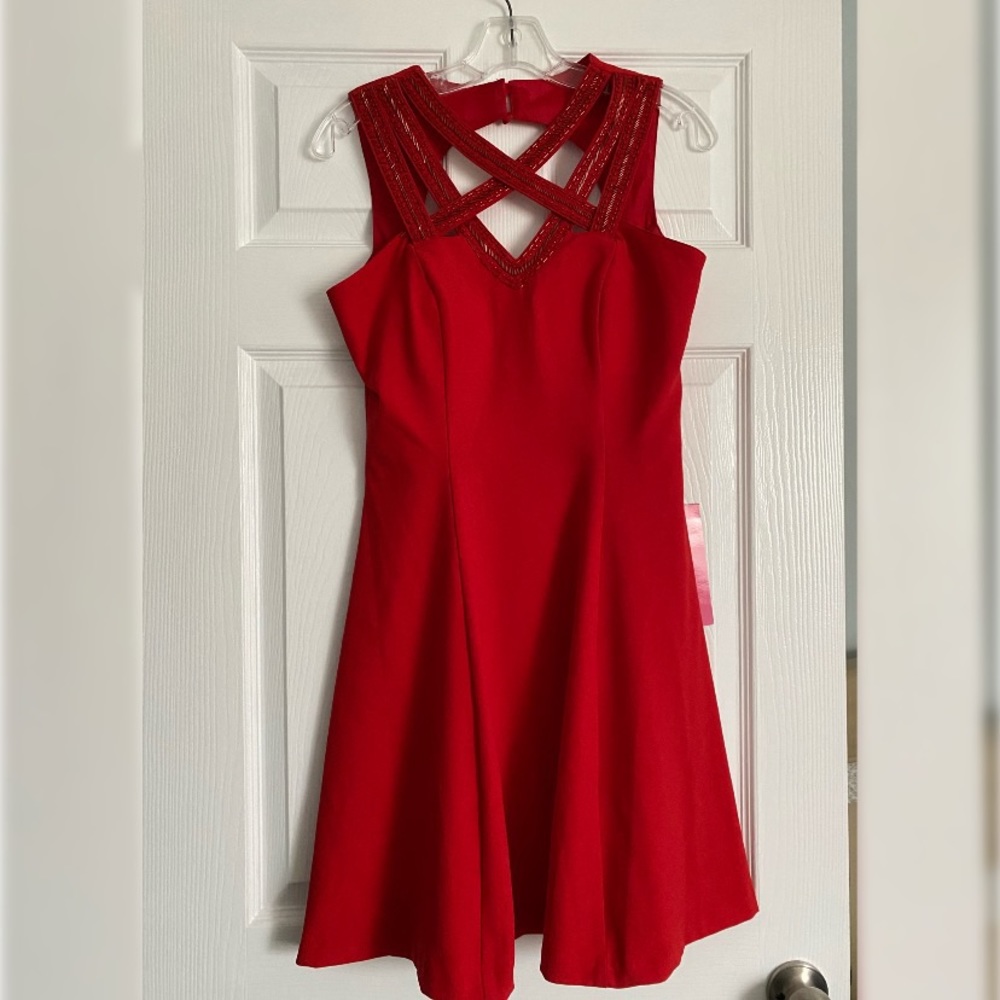 Red dress beading on top